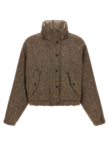 Brunello Cucinelli Brauner Mantel aus reiner Schurwolle