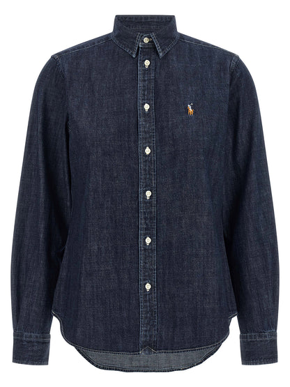 Polo Ralph Lauren Blaue Baumwollbluse