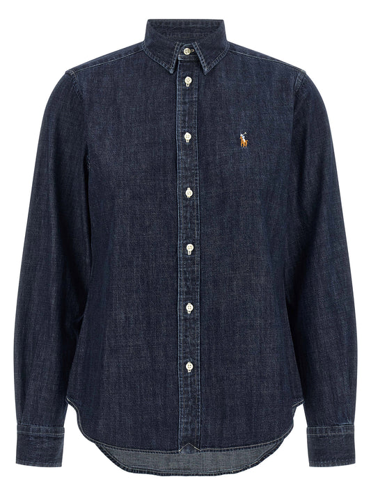 Polo Ralph Lauren Blaue Baumwollbluse