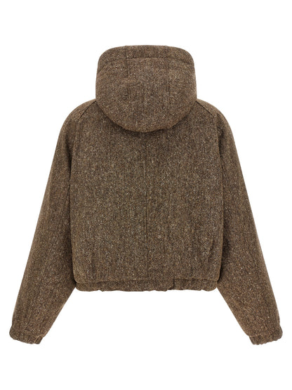 Brunello Cucinelli Brauner Mantel aus reiner Schurwolle