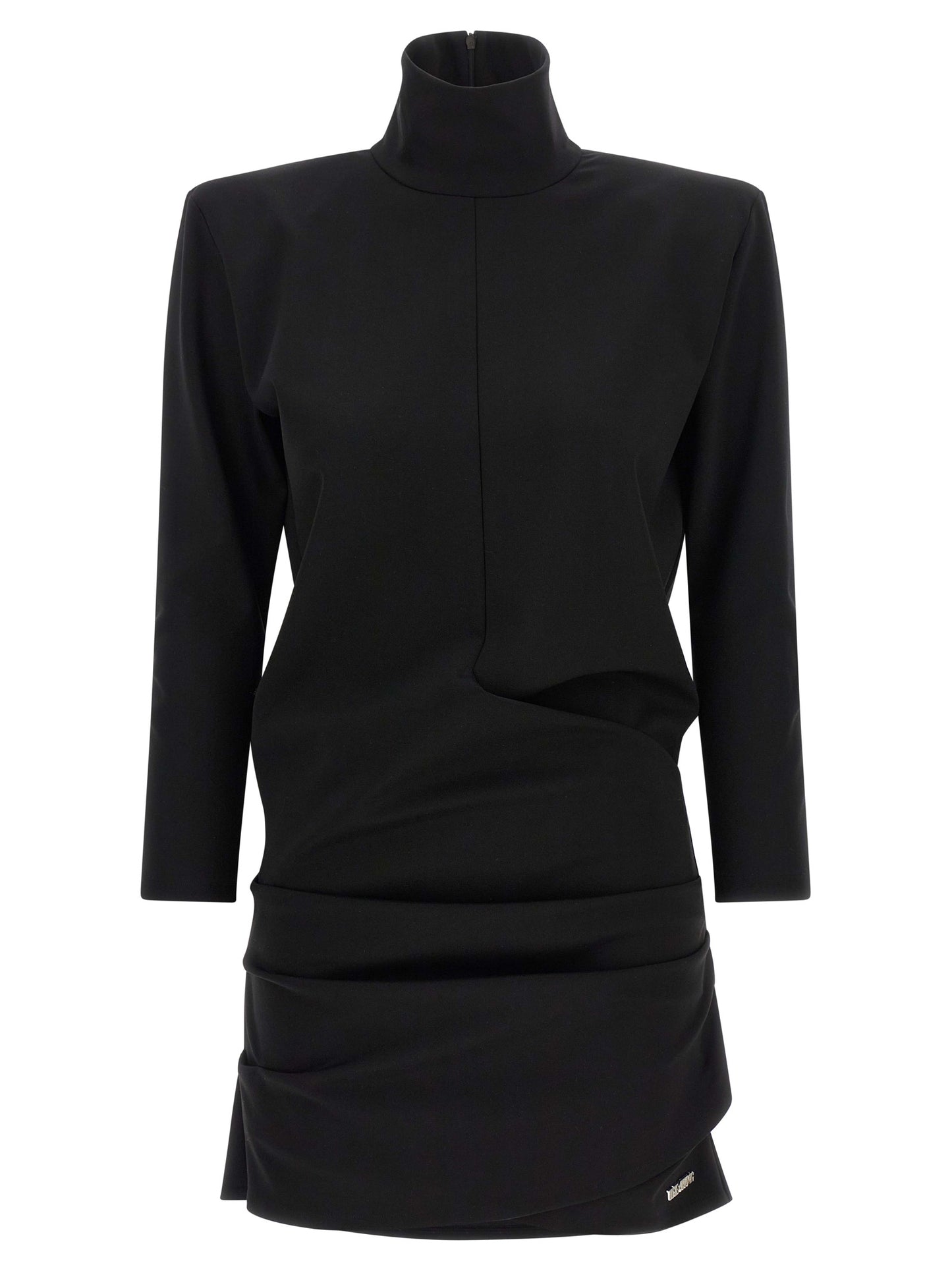 The Attico Schwarzes Viskose-Kurzkleid
