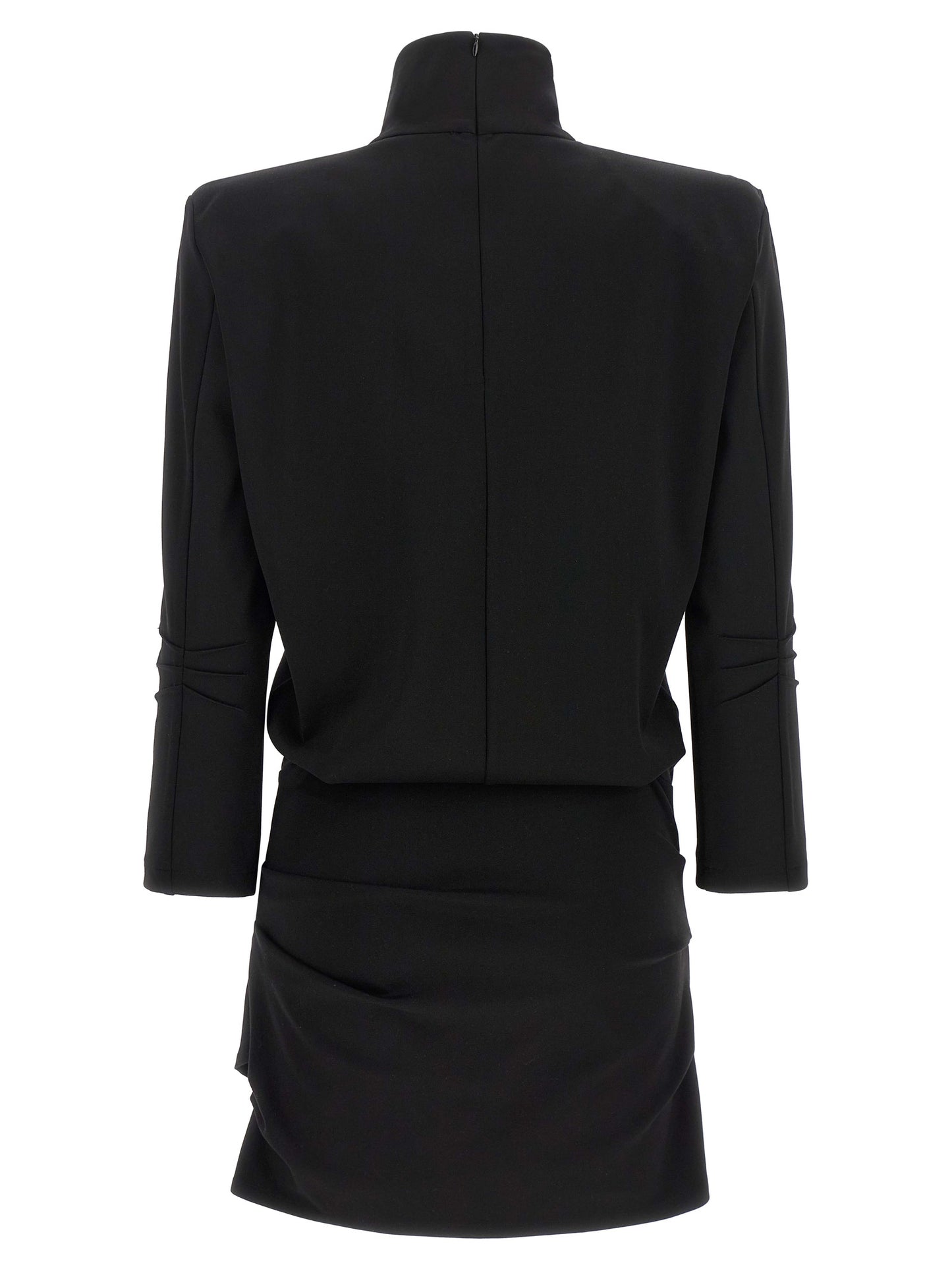 The Attico Schwarzes Viskose-Kurzkleid