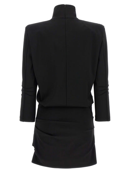 The Attico Schwarzes Viskose-Kurzkleid