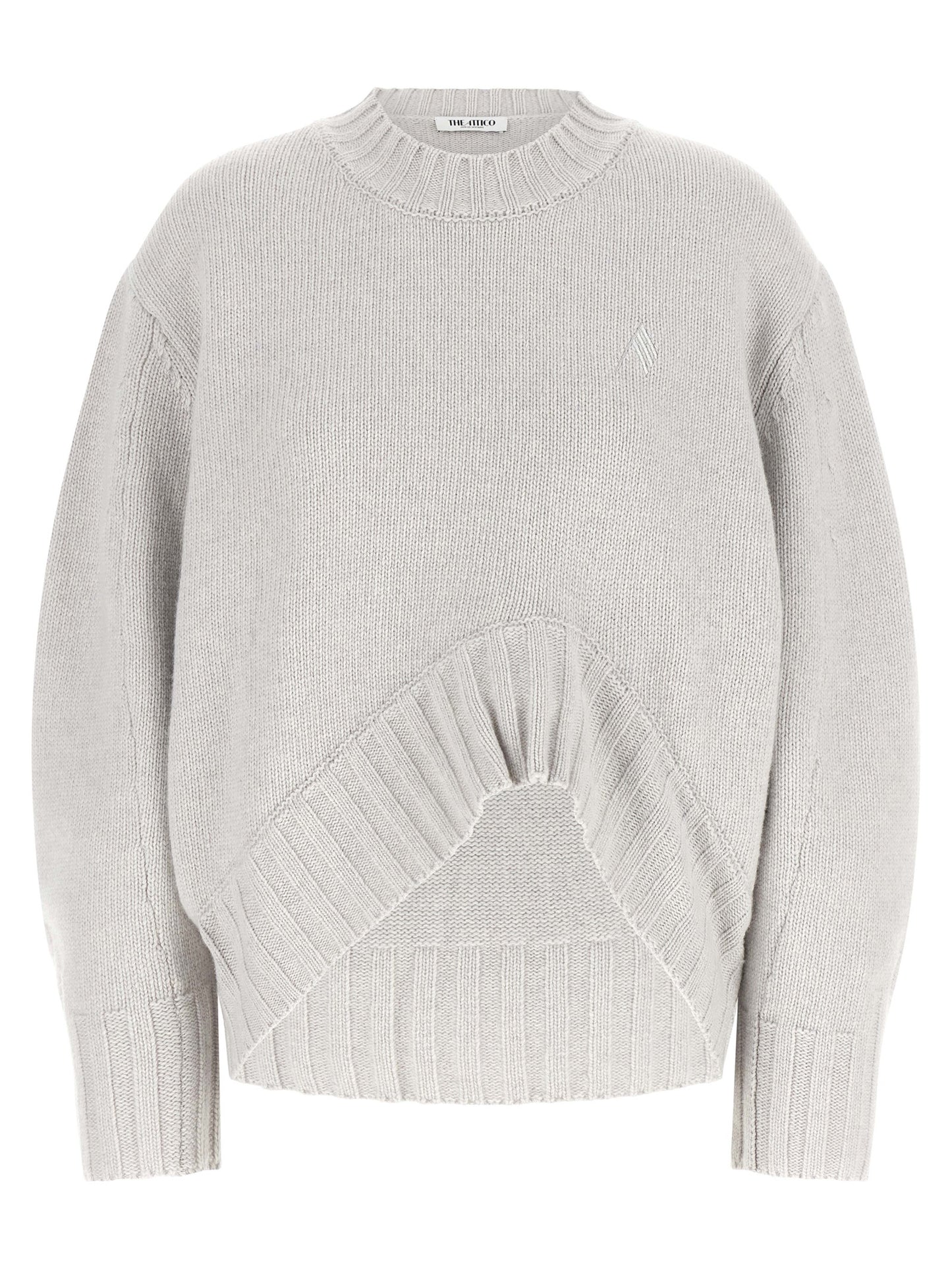 The Attico Grauer Cardigan aus reiner Schurwolle