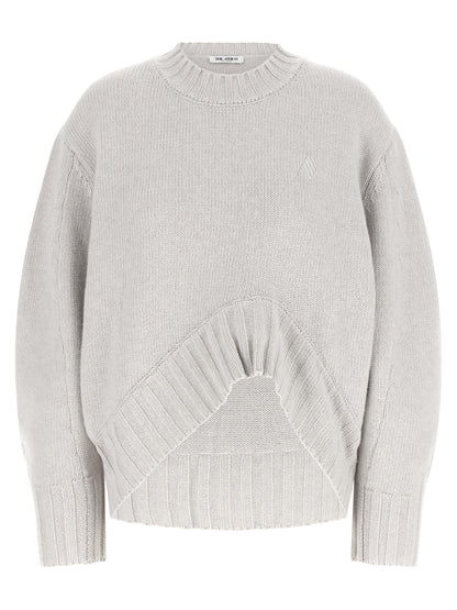 The Attico Grauer Cardigan aus reiner Schurwolle