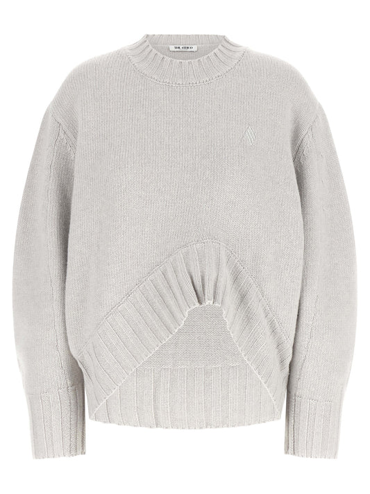 The Attico Grauer Cardigan aus reiner Schurwolle