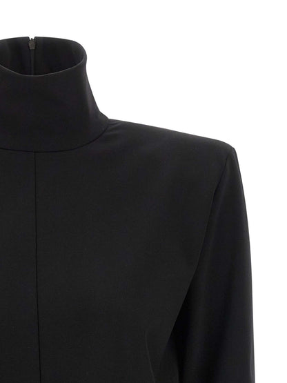 The Attico Schwarzes Viskose-Kurzkleid