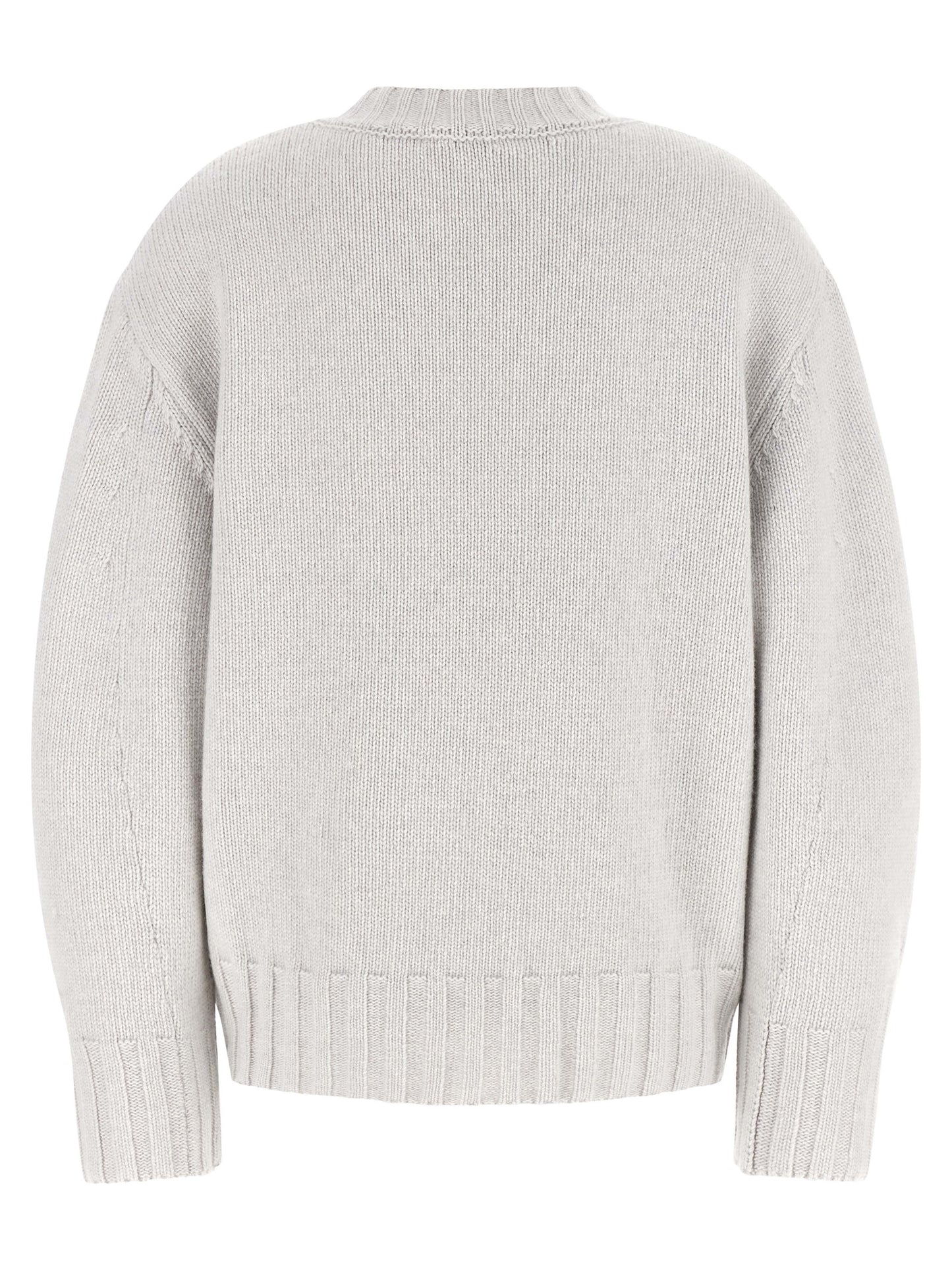 The Attico Grauer Cardigan aus reiner Schurwolle