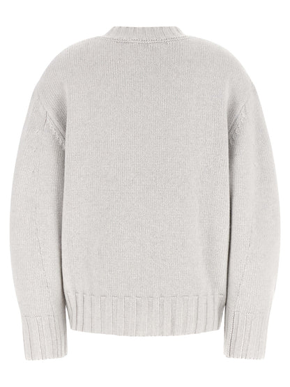 The Attico Grauer Cardigan aus reiner Schurwolle