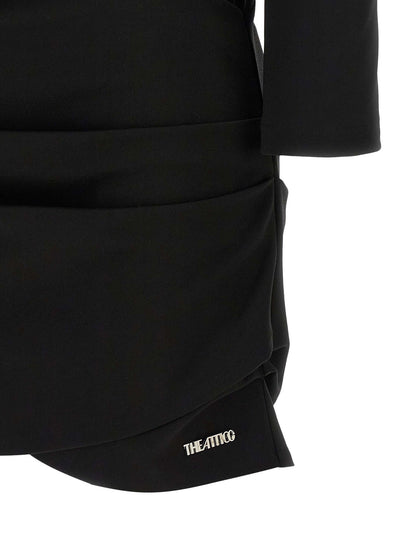 The Attico Schwarzes Viskose-Kurzkleid