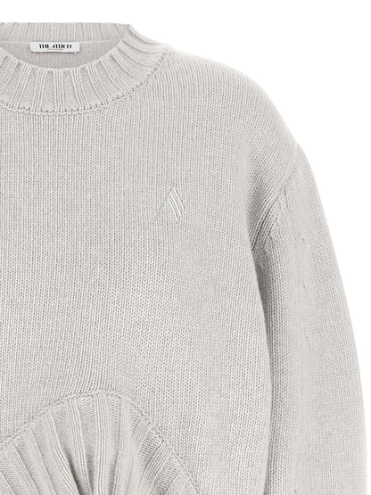The Attico Grauer Cardigan aus reiner Schurwolle