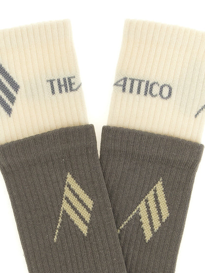 The Attico Graue Baumwollsocken