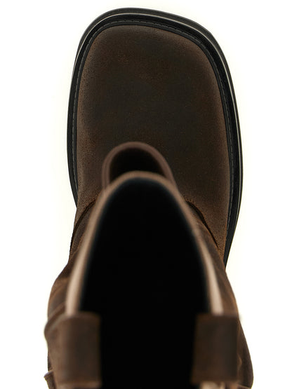 The Attico Braune Kalbsleder Bos Taurus Overknee-Stiefel