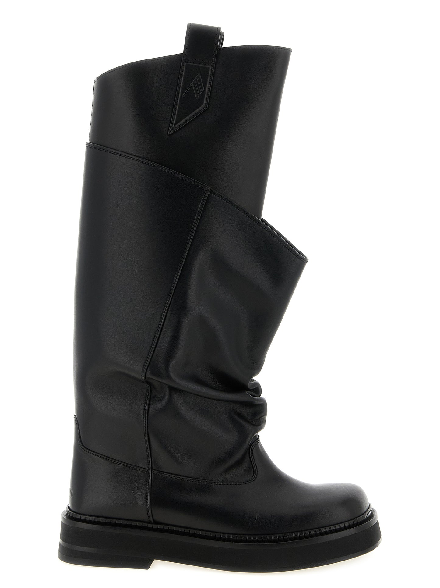 The Attico Schwarzes Kalbsleder Over-the-Knee