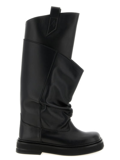 The Attico Schwarzes Kalbsleder Over-the-Knee