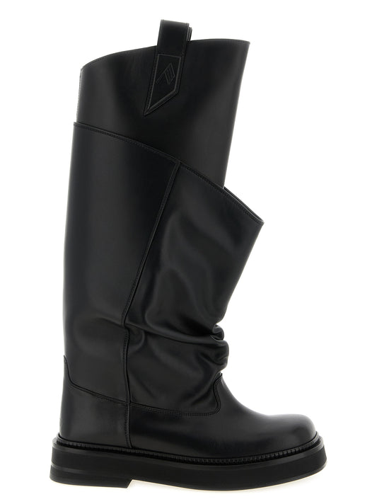 The Attico Schwarzes Kalbsleder Over-the-Knee