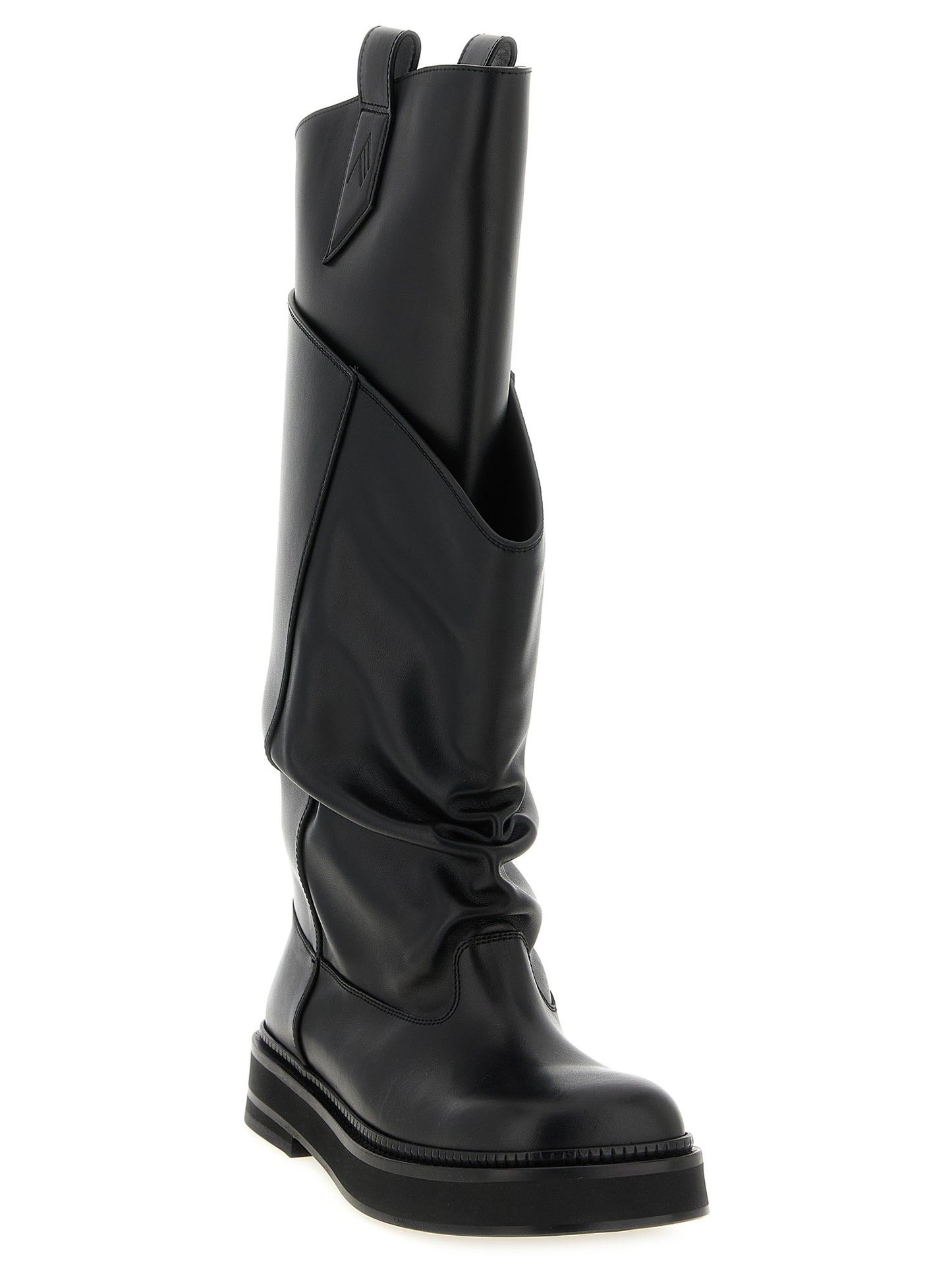 The Attico Schwarzes Kalbsleder Over-the-Knee