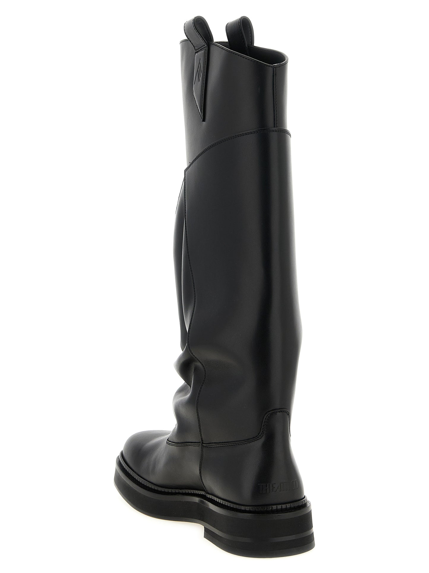 The Attico Schwarzes Kalbsleder Over-the-Knee