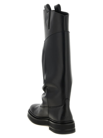 The Attico Schwarzes Kalbsleder Over-the-Knee