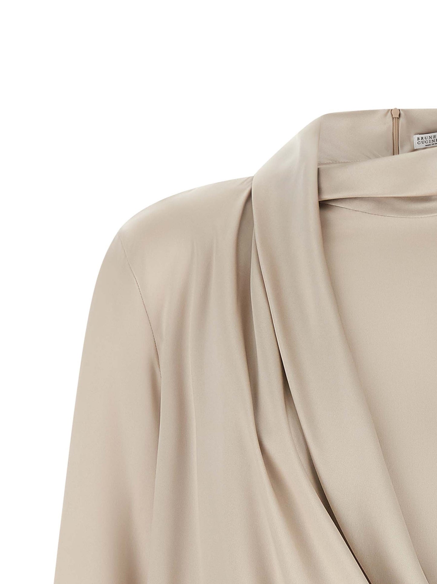 Brunello Cucinelli Beige Seidenbluse