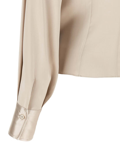 Brunello Cucinelli Beige Seidenbluse