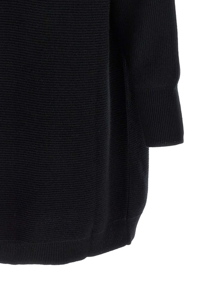 Brunello Cucinelli Kurzes Kleid aus schwarzer Schurwolle