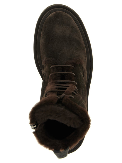 Brunello Cucinelli Braune Schnürstiefel aus Kalbsleder