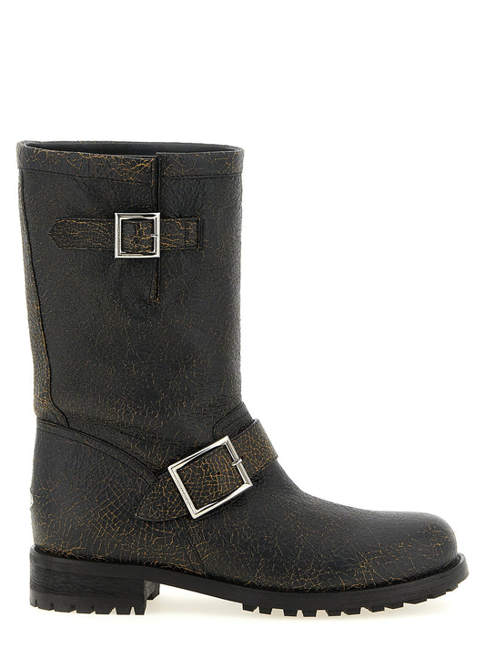 Jimmy Choo Schwarze Leder-Stiefeletten