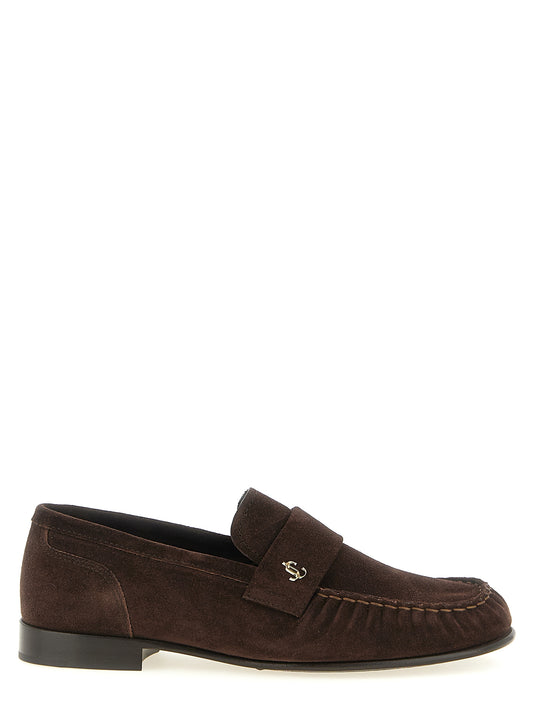 Jimmy Choo Ellis Braune Wildleder-Loafer
