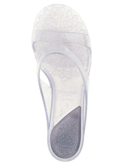 Jimmy Choo Silberne Gummi-Sandalen