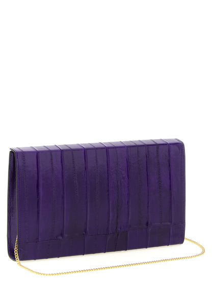 Giuseppe Zanotti Violette Leder-Clutch