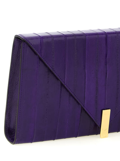 Giuseppe Zanotti Violette Leder-Clutch