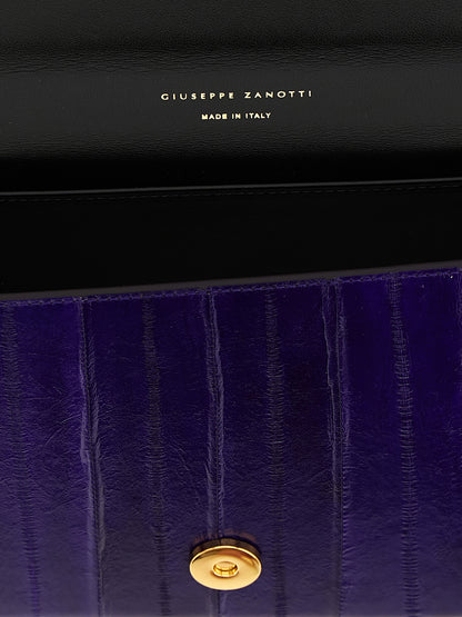 Giuseppe Zanotti Violette Leder-Clutch