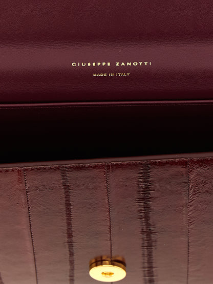Giuseppe Zanotti Bordeaux Leder Clutch Bag