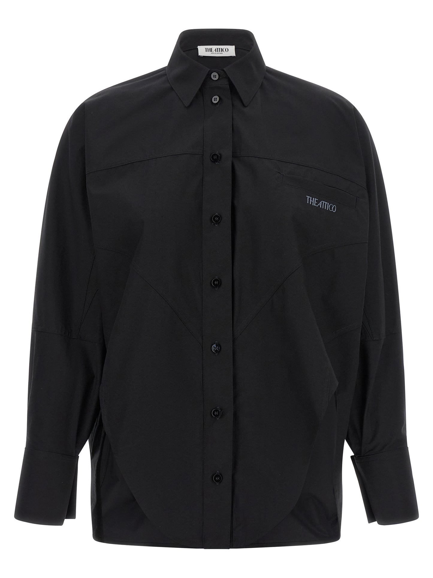 The Attico Schwarze Baumwollbluse