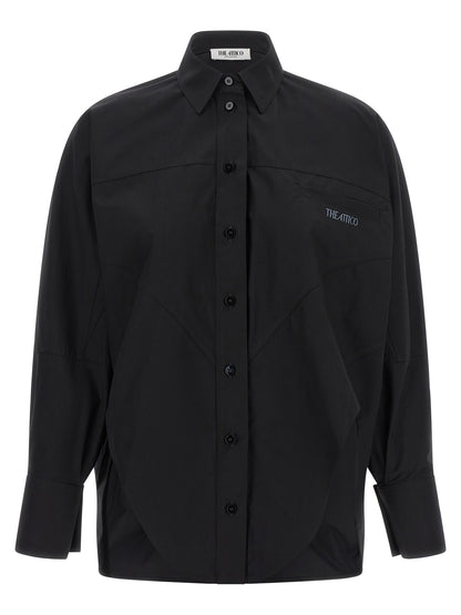 The Attico Schwarze Baumwollbluse