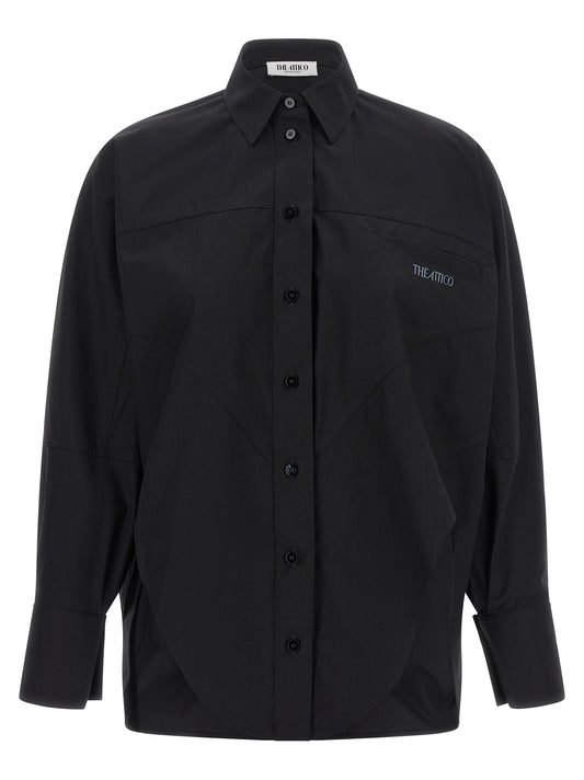 The Attico Schwarze Baumwollbluse