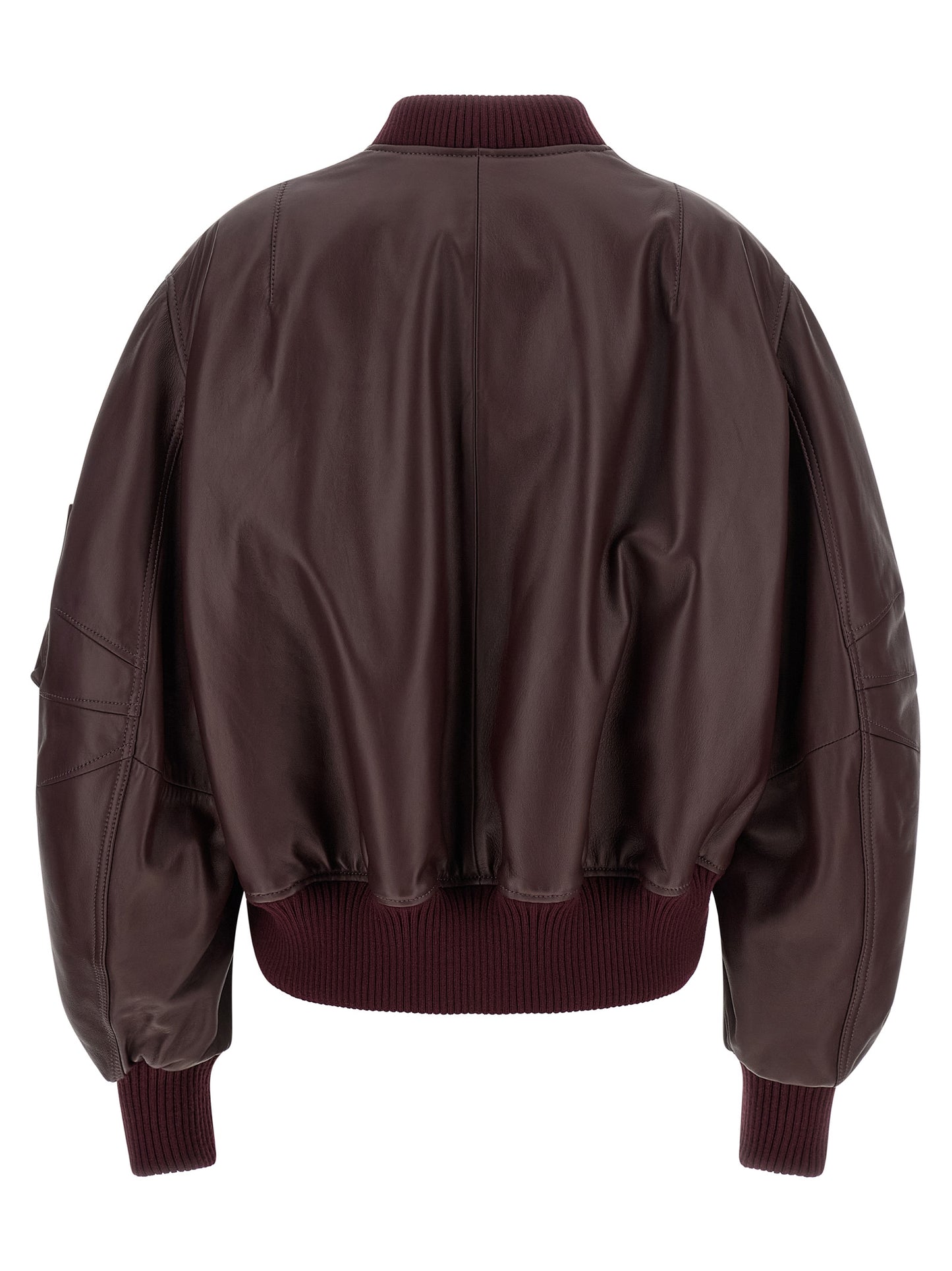 The Attico Bordeaux Lammleder Lederjacke