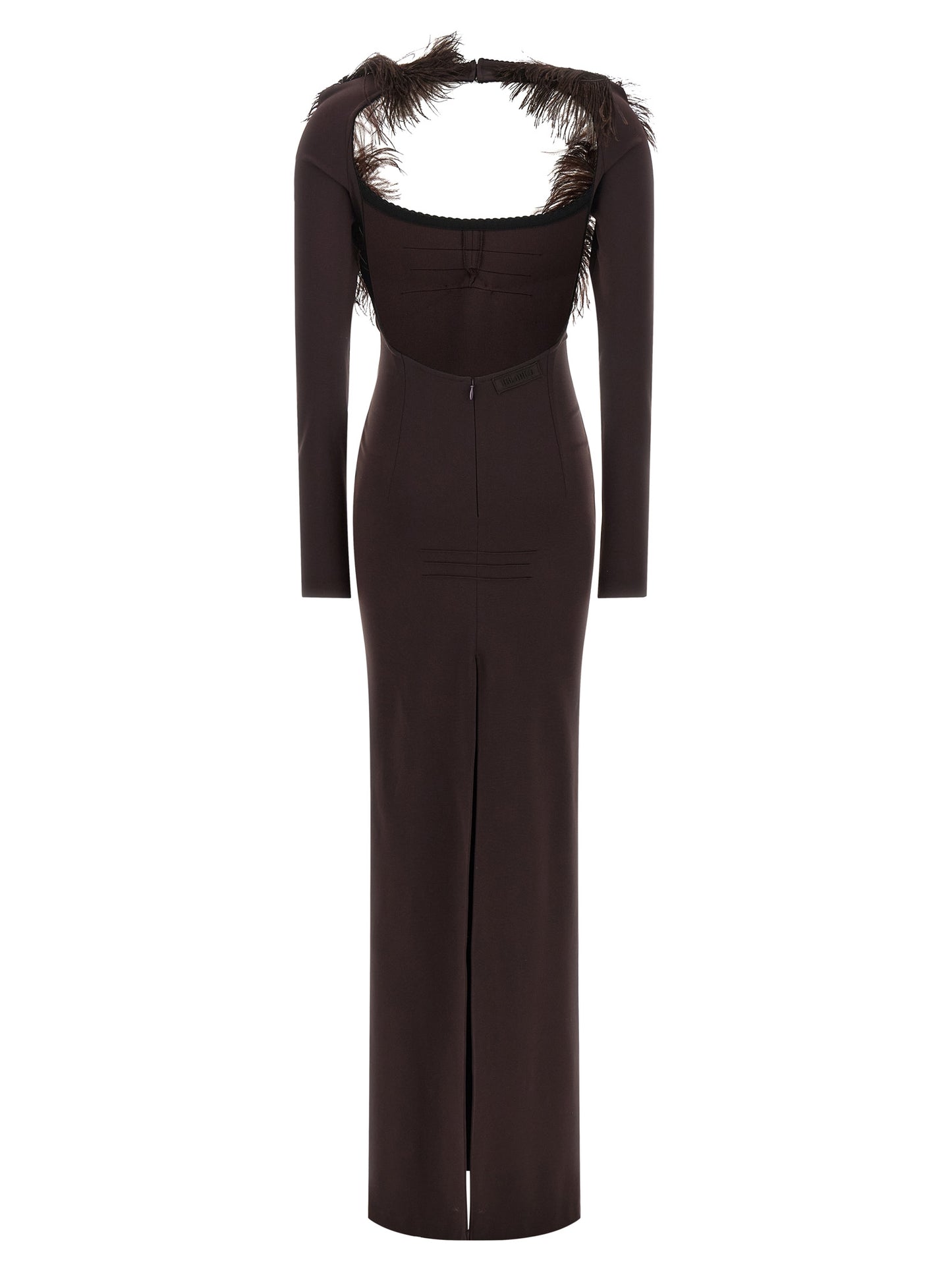 The Attico Braunes Viskose-Maxikleid