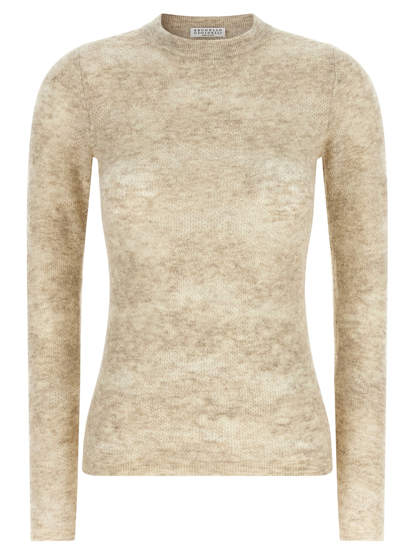 Brunello Cucinelli Beige Seidenstrickjacke