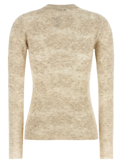 Brunello Cucinelli Beige Seidenstrickjacke