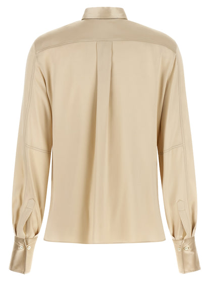 Brunello Cucinelli Beige Seidenbluse