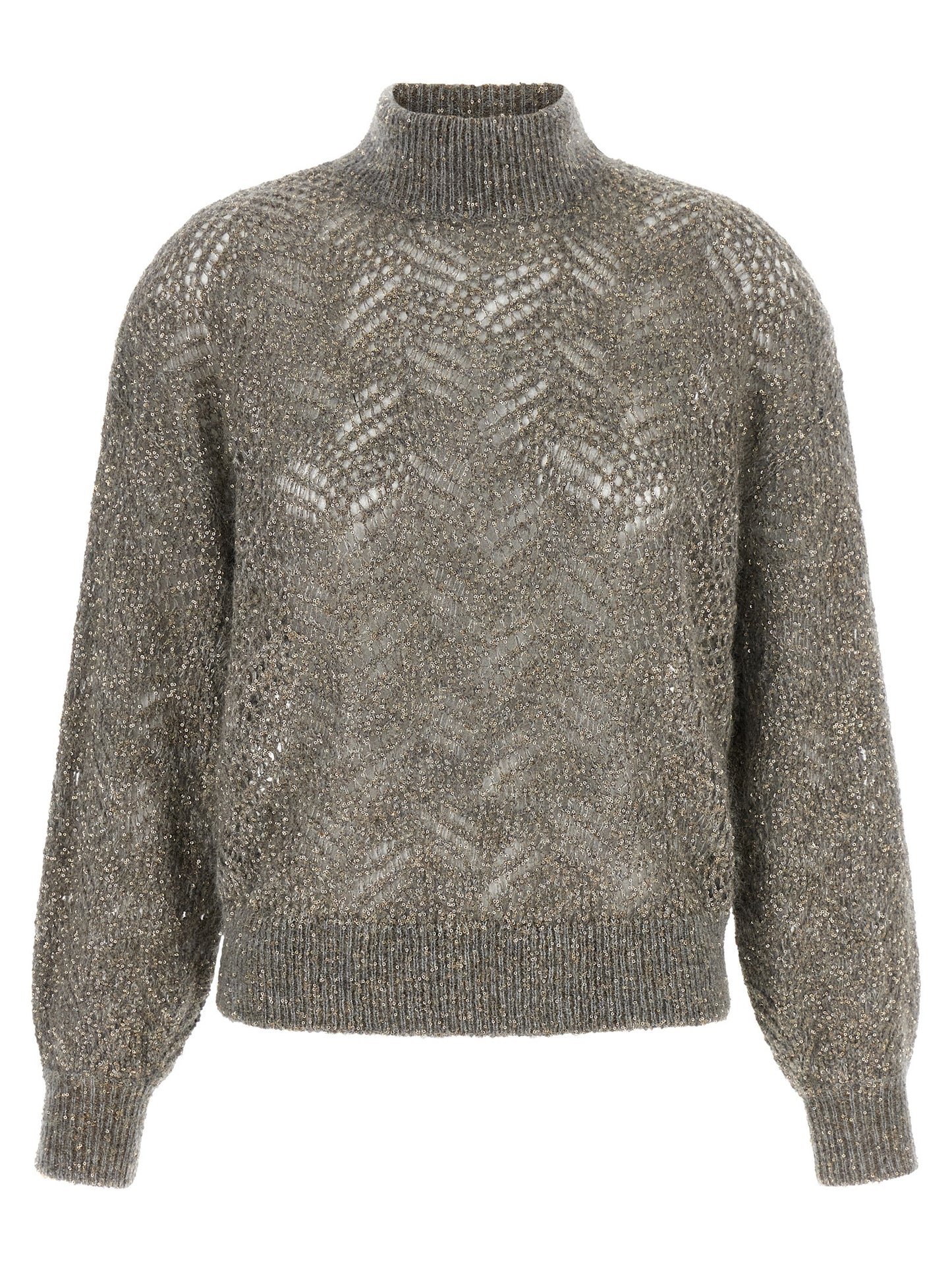 Brunello Cucinelli Grauer Cardigan aus Polyamid