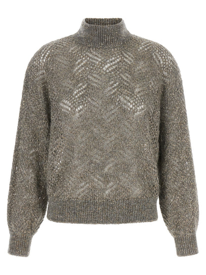 Brunello Cucinelli Grauer Cardigan aus Polyamid
