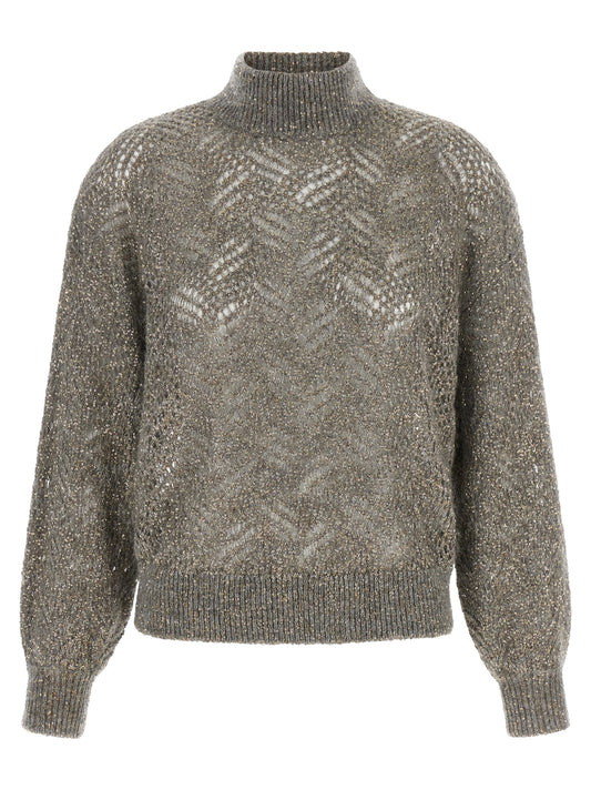 Brunello Cucinelli Grauer Cardigan aus Polyamid