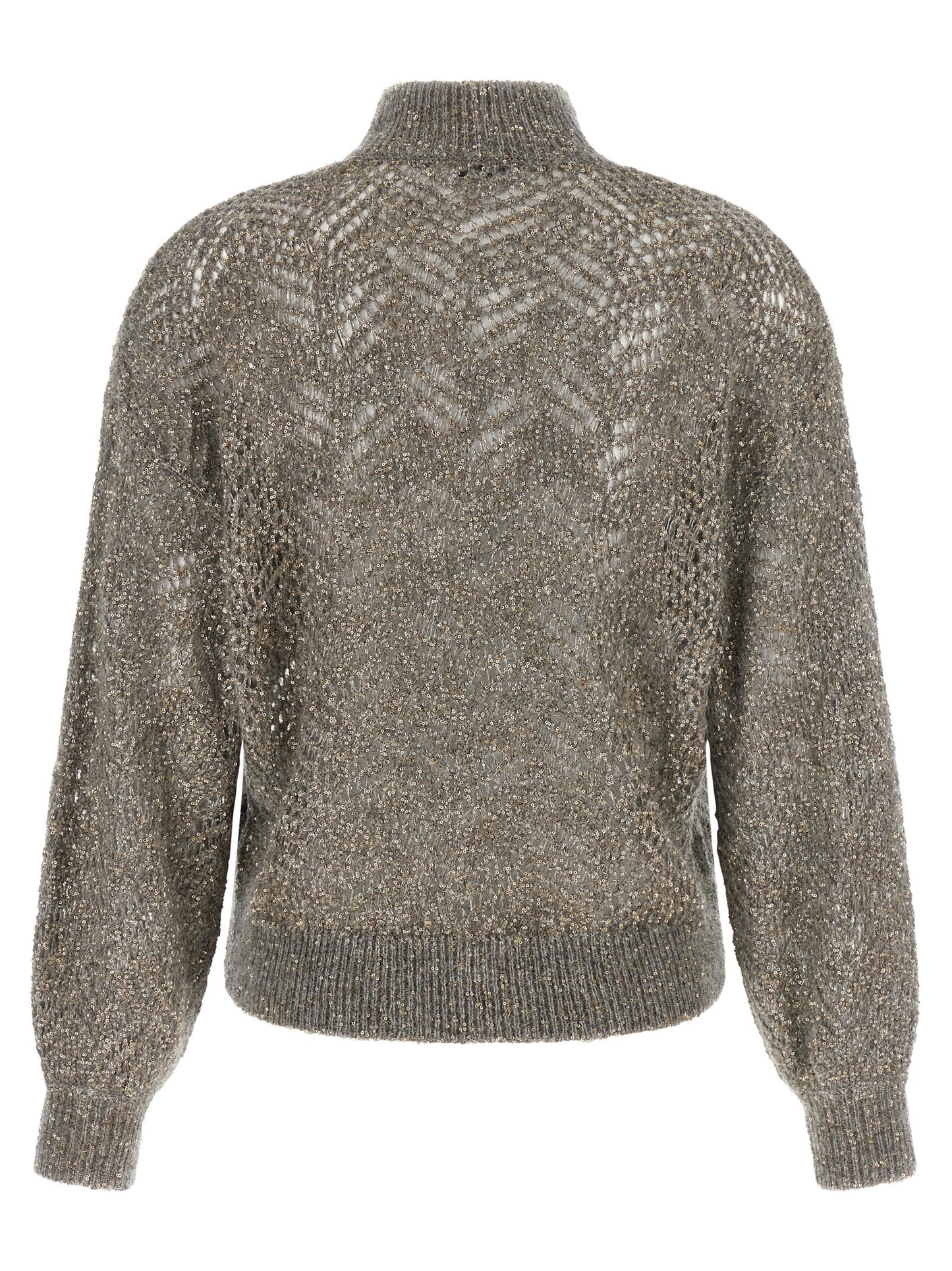 Brunello Cucinelli Grauer Cardigan aus Polyamid