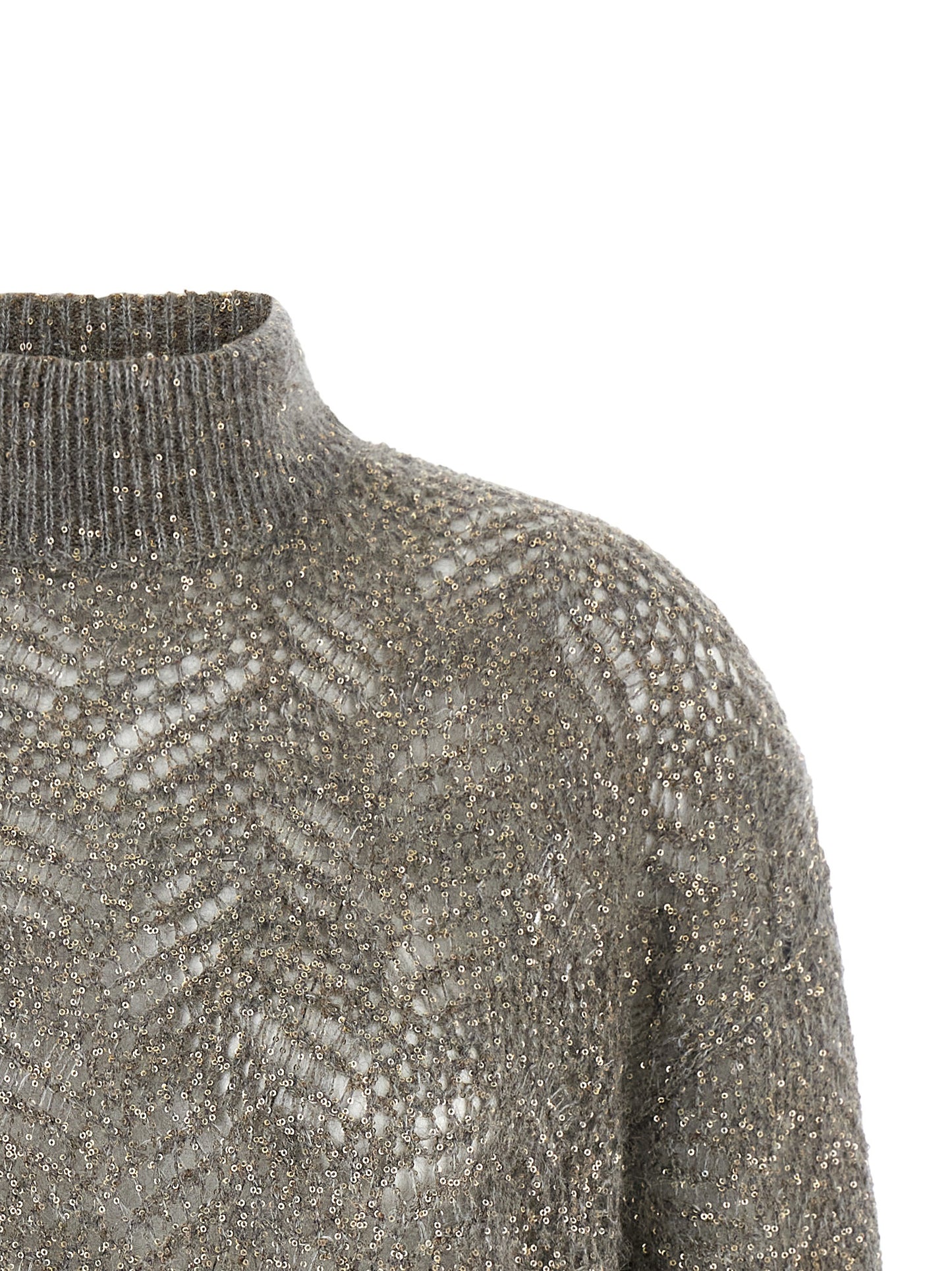 Brunello Cucinelli Grauer Cardigan aus Polyamid
