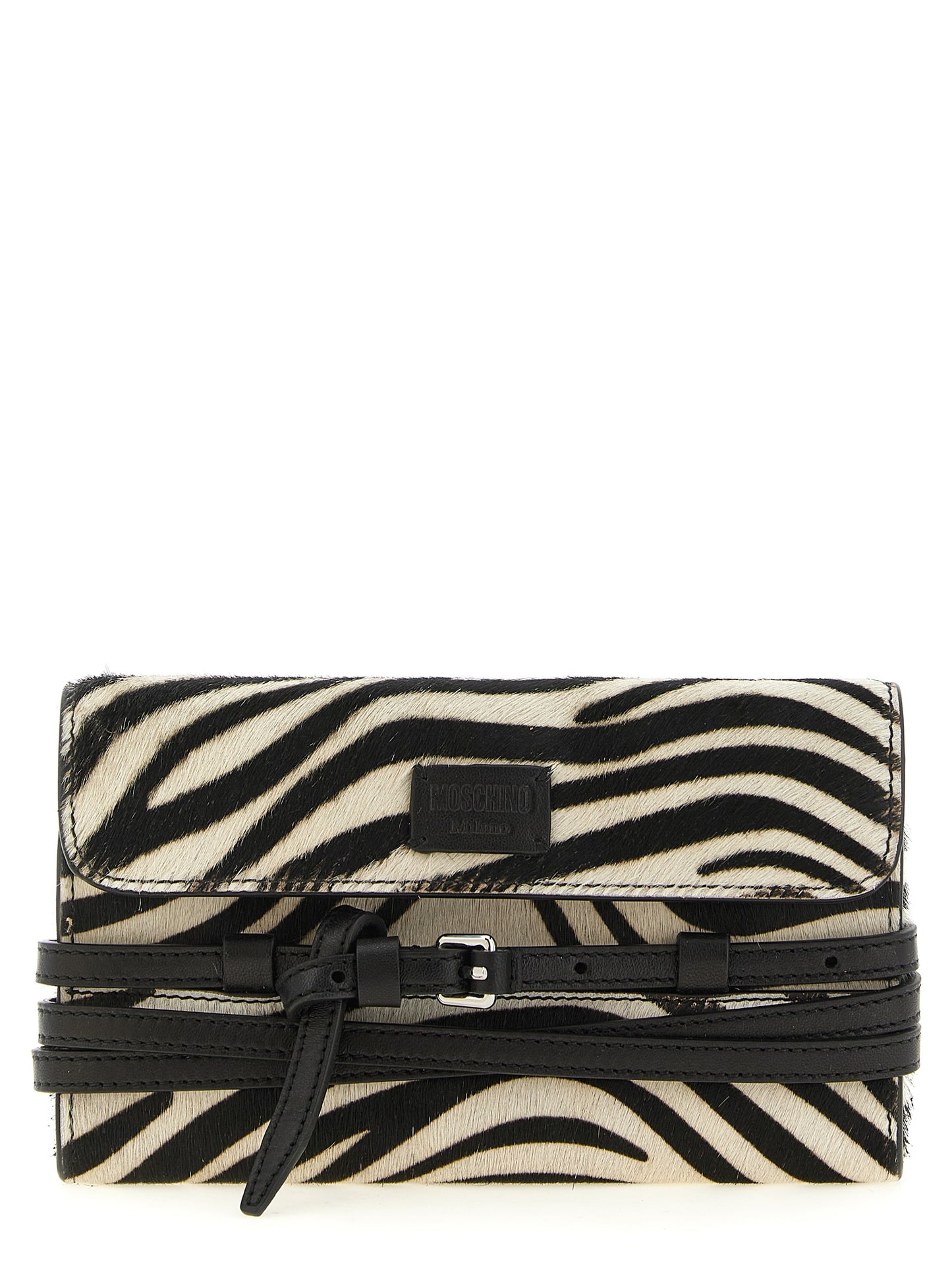 Moschino Zweifarbige Leder-Kartenhülle