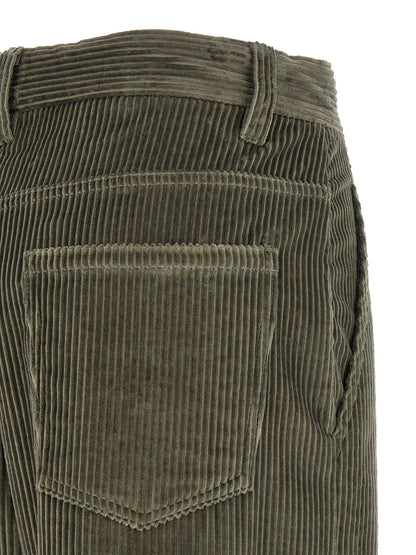 Brunello Cucinelli Ausgestellte Baumwollhose in Grün