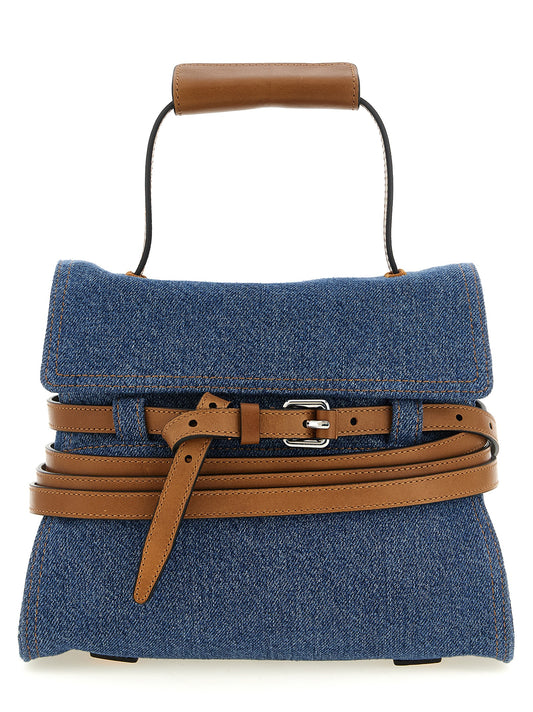 Moschino Blaue Baumwoll-Handtasche